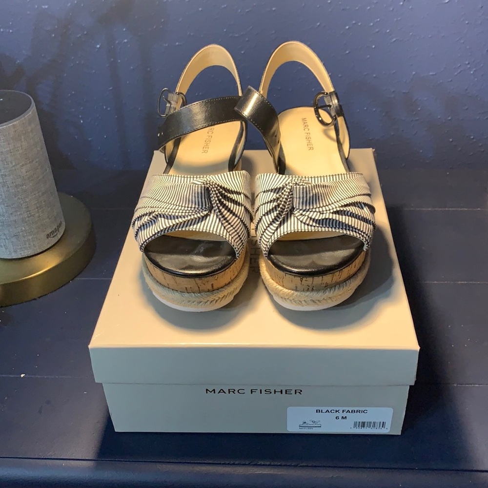 Marc Fisher Black and White Sandals